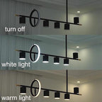 Siittoo 40" Modern LED Pendant Light, Dimmable Black Kitchen Island Light | 40W Remote-Controlled LED, Adjustable 3000K-6000K Lighting with Spotlights for Kitchen Island, Dining Room & Bar