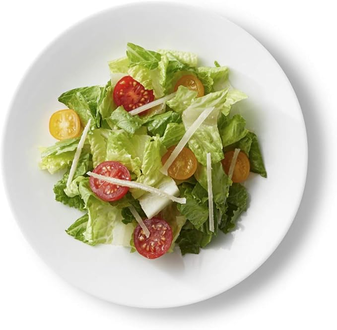 Corelle Vitrelle 6-Piece Salad Plates Set Triple Layer Glass and Chip Resistant, 8-1/2-Inch Lightweight Round Plates, Winter Frost White