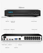 REOLINK 16CH Network Video Recorder for Home Security Camera System,Only Work with 16MP/12MP/4K/8MP/5MP/4MP The Same Brand PoE IP Cam,24/7 Recording to Pre-Installed 4TB Hard Drive,RLN16-410