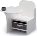 Delta Children MySize Chair Desk With Storage Bin, Bianca White
