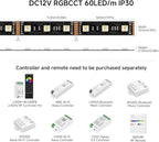 BTF-LIGHTING RGBCCT 5 Colors in 1 LED 5050SMD RGBWW RGB+Dimmable Tunable Color Temperature 2700K-6500K 16.4ft 60LEDs/m 300LEDs DC12V Multi-Colored Lights IP30 for Decoration(No Adapter or Controller)