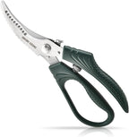 Poultry Shears，Heavy Duty Kitchen Shears with Anti-Slip Handle & Safety Lock，for Meat, Chicken, Bone, Turkey, Fish，Spring-Loaded, Dishwasher Safe