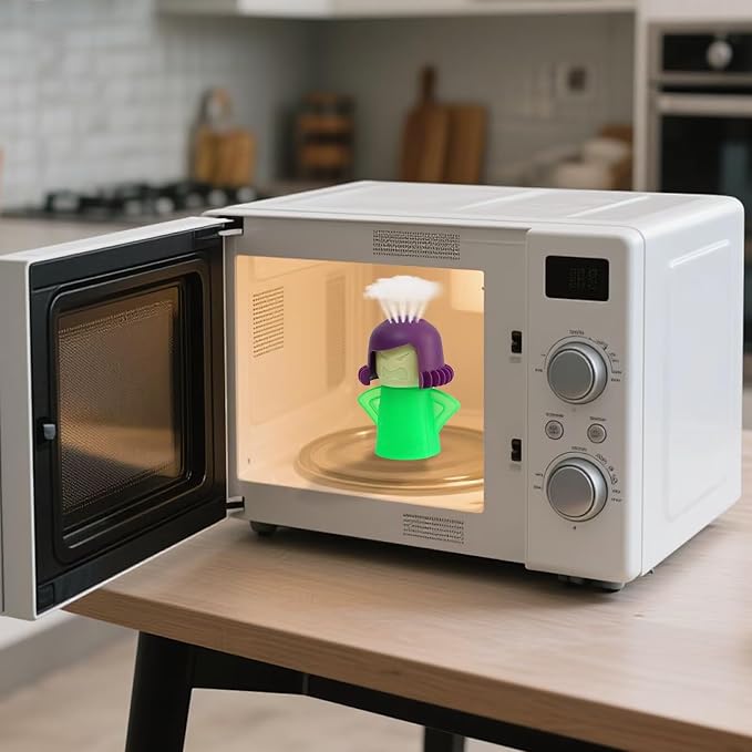 HORNO Angry Mama Microwave Oven Steam Cleaner (Green) | Angry Mama Microwave Oven Steam Cleaner and Disinfects With Vinegar and Water for Kitchens，Cut Cleaning Time by Half