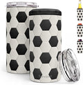 Soccer Can Cooler 12oz - Travel Mug Cups - Stainless Steel Insulated for Players Men Brother Buddy - Tumbler Cans Koozie, Sport Gift for Birthday, Christmas