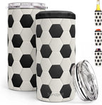 Soccer Can Cooler 12oz - Travel Mug Cups - Stainless Steel Insulated for Players Men Brother Buddy - Tumbler Cans Koozie, Sport Gift for Birthday, Christmas