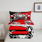 Erosebridal Gamer Comforter Sets for Boys Full Size,Gaming Bedding Sets for Boys Kids Teens Gamepad Gaming Comforter Set Game Room Decor,Red Black 3Pcs