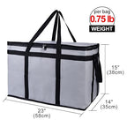 Bodaon Insulated Food Delivery Bag, XXX-Large, Grocery Bags, Grey, 1-Pack | Grocery Tote Insulation Bag for Catering/Drivers for Hot and Cold Meal, Pizza Warmer, Cooler Bag, Food Warmers for Parties
