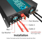 WZRELB 3000W 48V 120V Pure Sine Wave Power Inverter Remote Control with 2 AC Outlets,Car Inverter (RBPRC-300048)