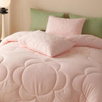 Pink Flower Comforter Twin Pink Sunflower Print Bed Twin Comforter Set 3 Pieces Dark Pink Floral Comforter Set for Boys Girls Teens Bedroom Decor All Season Hotel Quality Comforter Set