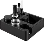Reoszeank 51mm Espresso Accessories Kit, Espresso Knock Box and Tamping Station, Coffee Tamper, Distributor, WDT Distribution Tool, Dosing Funnel and Puck Screen Set Fits 51 mm Delonghi and CASABREWS