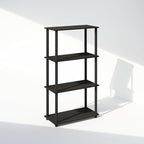 Furinno Turn-N-Tube 4-Tier Multipurpose Shelf Display Rack, Shelving Unit, Bookcase, Espresso/Black