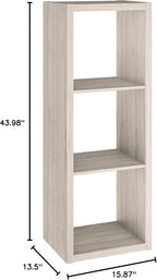 ClosetMaid 4543 Decorative Open Back 3-Cube Storage Organizer, Bleached Walnut