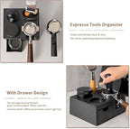 CAFEMASY Espresso Tamping Station Organizer - Espresso Machine Accessories Coffee Tamper Station Holder for 54mm 53mm 51mm Epsresso Portafilter Coffee Tools Organzier for Baristas