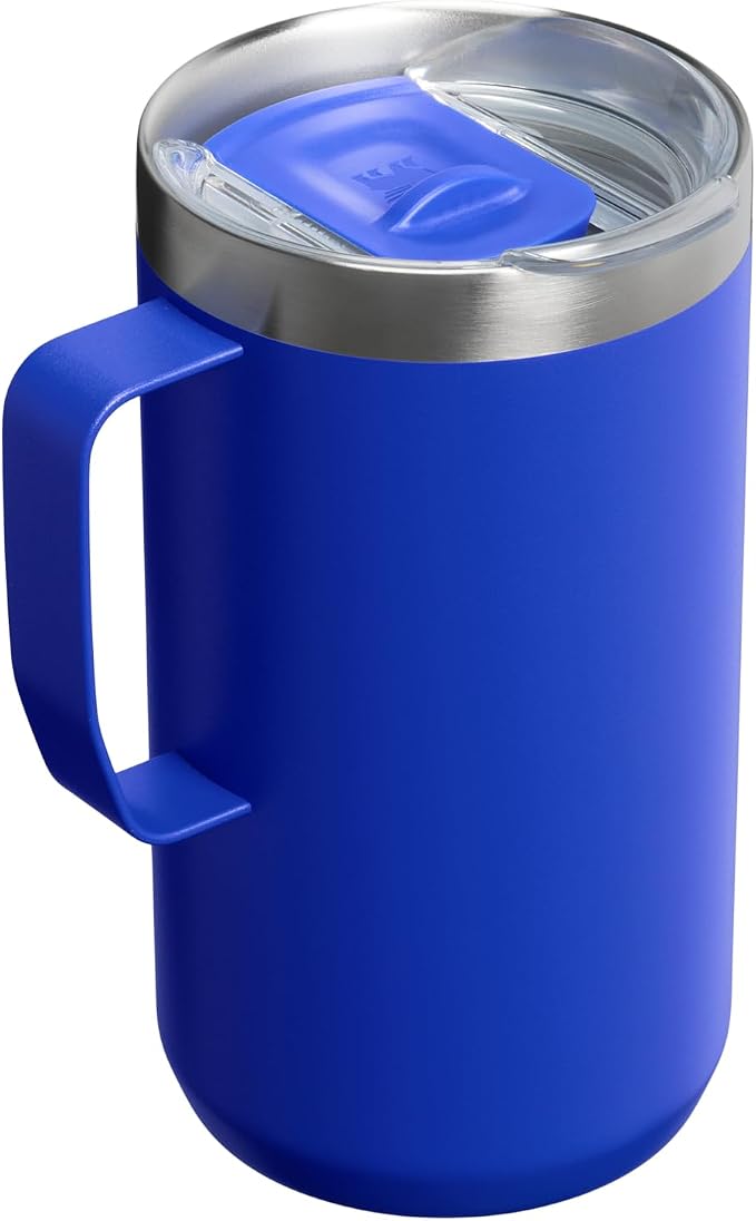 STANLEY Everyday Camp Mug 24oz | Drink Through Lid | Cup for Coffee, Tea and Drinks | Insulated Stainless Steel Coffee Mug | BPA-Free | Cobalt
