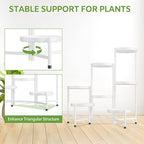 iDavosic.ly 7 Tier Large Plant Stand Indoor, 10 Inch Wide Tall Corner Metal Plant Stands Outdoor for Multiple Plants, Folding Tiered Flower Display Holder Rack Shelf, White