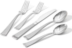 HIKAA 30PCS Matte Handle Silverware Set for 6, Stainless Steel Flatware Set, Modern Design Cutlery Set for Home/Hotel/Wedding, Dishwasher Safe
