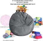 Stuffed Animal Storage Bean Bag Chair Cover (No Filler) Washable Ultra Soft Corduroy Bean Bag Cover for Organizing Plush Toys or Textile, Sack Bean Bag for Adults, Teens