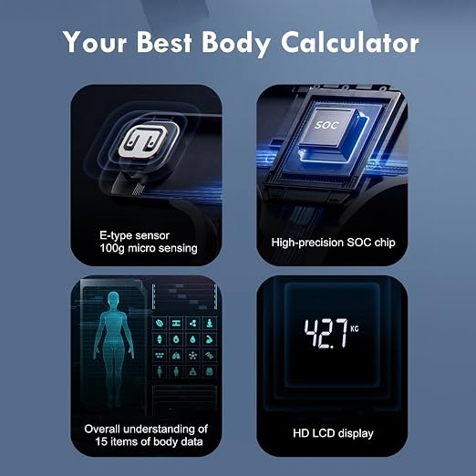 NUTRI FIT Smart Scale for Body Weight Body Composition Monitor, Bathroom Digital Weighing Scale with BMI, Body Fat, Muscle Mass, Accurate Bluetooth Home User Health Equipment Sync Apps