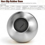 Upgraded Stainless Steel Espresso Knock Box Coffee Knock Box with Glass Lid and Magnetic Removable Knock Bar, Holds 20Double Espresso pucks & Coffee Grounds (Silver)