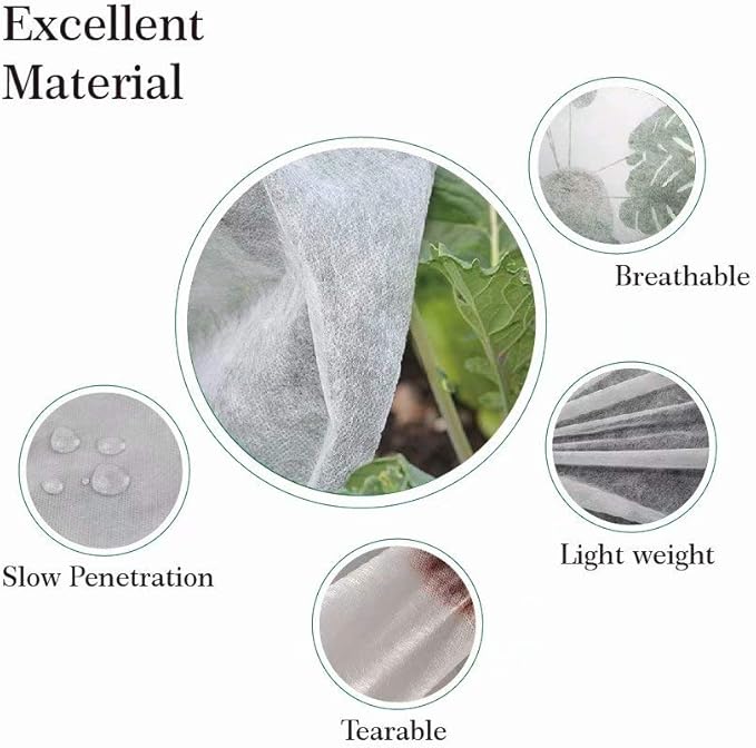 Agfabric Plant Covers Freeze Protection Floating Row Covers 6'x50' 0.9oz Plant Covers Freeze Sun Protection,Frost Cloth for Vegetables,White