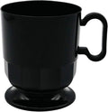 Party Essentials 8-Ounce Hard Plastic Coffee Cup/Tea Mug with Handle, 20-Count, Deluxe Black