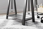 Signature Design by Ashley Bayflynn Mixed Media Adjustable Height Desk, White & Black
