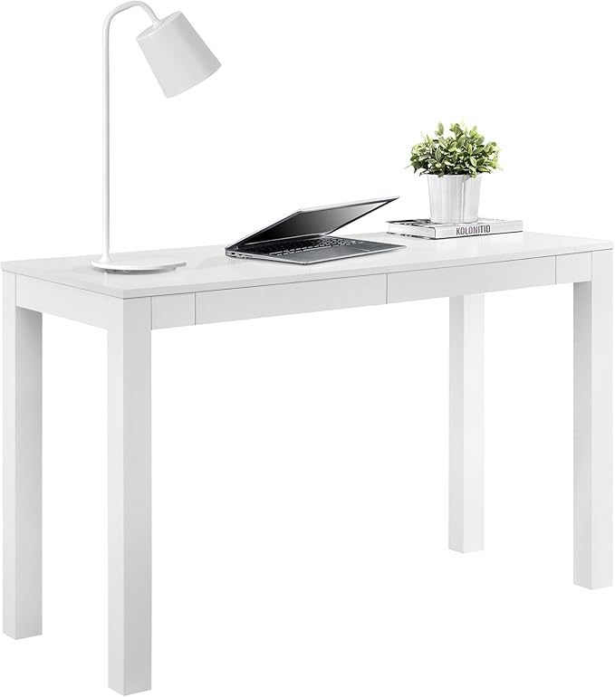 Parsons Xl Desk with 2 Drawers, White
