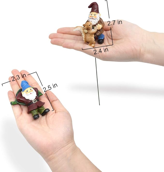 Garden Miniature Gnomes Set of 5PCS,Happy Life Gift for Outdoor Fairy Garden Yard Lawn Décor
