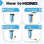 The Kong Skinny Can - Portable Coozie or Bottle Cooler/Cup With Detachable, Expandable, Hose To Funnel Your Drink (Blue)