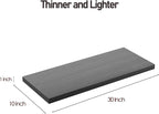 Wall Shelf Set of 2,Dark Wood Floating Shelves 30 in W x 10 in D x 1 in H, Wooden Floating Wall Shelf with Invisible Brackets for Living Room/Bedroom/Bathroom/Kitchen Storage and Decor