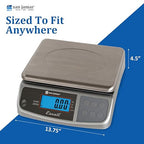 San Jamar Digital Food Scale, Battery Operated with 66 Pound Capacity for Cooking, Baking, Meal Prep, Diet Tracking, Stainless Steel, 6.82 Pounds, Silver