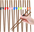 EAEDMY 7 Pairs Training Kid Adult Chopsticks and Trainers for Beginners, Japanese Wooden Beginners Training Chopsticks Helpers Set, Reusable, Dishwasher Safe, L8.86Inch (3.Rosewood)