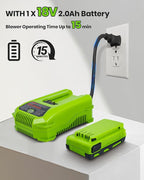 HARDELL 18V Cordless Leaf Blower, Battery Powered Leaf Blower for Lawn Care, Electric Mini Leaf Blower, 130MPH/98CFM, Bright Green (Battery & Charger Included)