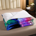 Erosebridal Trippy Alien Comforter Set Twin, Boho Tie Dye Bedding Sets for Kids Teens Adult Galaxy Outer Space Down Comforter Psychedelic Hippie Skull Duvet Sets 2 Pieces with 1 Pillow Case