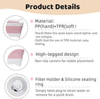 Collapsible Wash Basin for Baby Bottles - 2.4 Gallons Portable Wash Bin for RV Camping Sink, Space-Saving Dish Tub (Pink)
