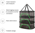 Foldable Drying Net for Vegetables, Fish, and Dehydrated Goods, Multi-Tiered Food Drying Net, Versatile Drying Rack, Windproof Design, Zipper Closure for Insect Protection 4Layer Black