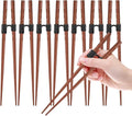 LYART 7 Pairs Reusable Training Chopsticks Beginners for Kids Adults Learners, Japanese Wooden Chopsticks Trainers Helpers Set, Dishwasher Safe, L8.86Inch (2.Tortoiseshell)