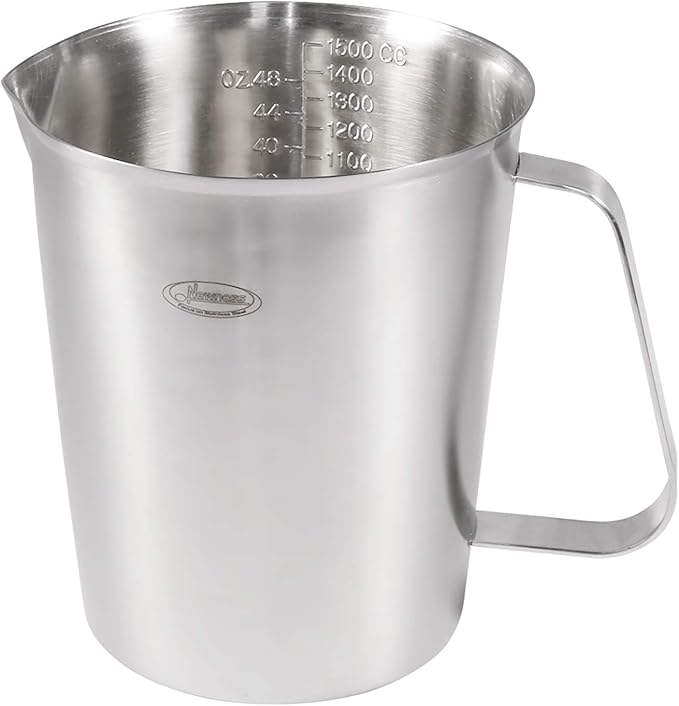 Measuring Cup, [Upgraded, 3 Measurement Scales, Including Cup Scale, ML Scale, Ounce Scale], Newness Stainless Steel Measuring Cup with Marking with Handle, 48 Ounces (1.5 Liter, 6 Cup)