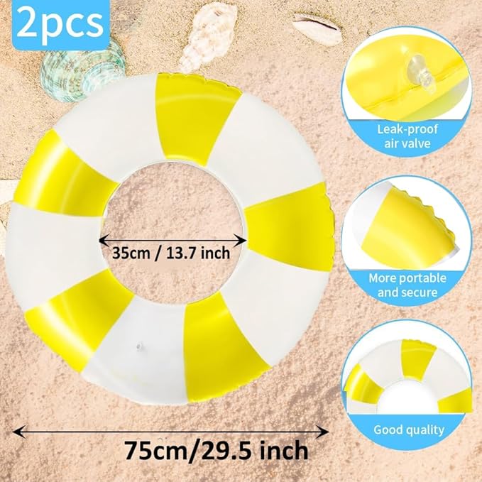2 PCS Inflatable Pool Floats for Swimming Pool Party Lake Beach Adults - Floaties Pool Tubes Swim Rings Tubes Floaties for Beach Pool Party Decorations