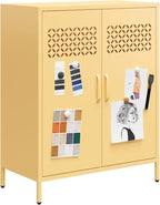 Mr. Kate Annie Short Metal 2 Door Cabinet, Sunny Yellow
