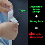 Silicone Shower Splash Guard, XXL Clear Bathtub Corner Splash Guard, Bathroom Shower Water Guard with Self-Adhesive, Can Be Adjustable Angle in Washbasin, Tubs, Sinks Etc - 2Pack