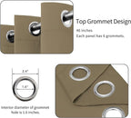 Easy-Going Blackout Curtains for Bedroom, Solid Thermal Insulated Grommet and Noise Reduction Window Drapes, Room Darkening Curtains for Living Room, 2 Panels(46x63 in, Tan)