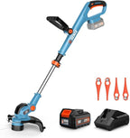 SENIX 20V 12" String Trimmer and Edger, 10'' Plastic Blades Weed Wacker, Telescopic Shaft, w/2.0Ah Battery & 2A Charger