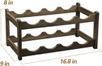 Wine Rack 8 Bottle 2-Tier Eco-Friendly Bamboo Wine Storage Easy-Assembly Space-Saving for Wine Lovers,Kitchen Wine Organizer for Countertop,Pantry, Home,Room Decor,Bar