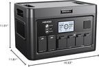 GRECELL Solar Generator 2400W Portable Power Station, 1843Wh UPS Backup LiFePO4 Battery Supply with 11 Outlets(4 2000W AC Outlets,2 PD100W), 2Hrs Quick Charge for Home Emergency RV Trip Van (H2400)