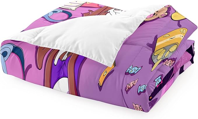 Pink Black Girl Comforter Sets for Girls, Soft African American Girls Full Size Comforter Sets for Girls Teens, 3Pcs Little Fluffy Afro Gilr Comforter Bedding Set with 2 Pillowcases, Full Size