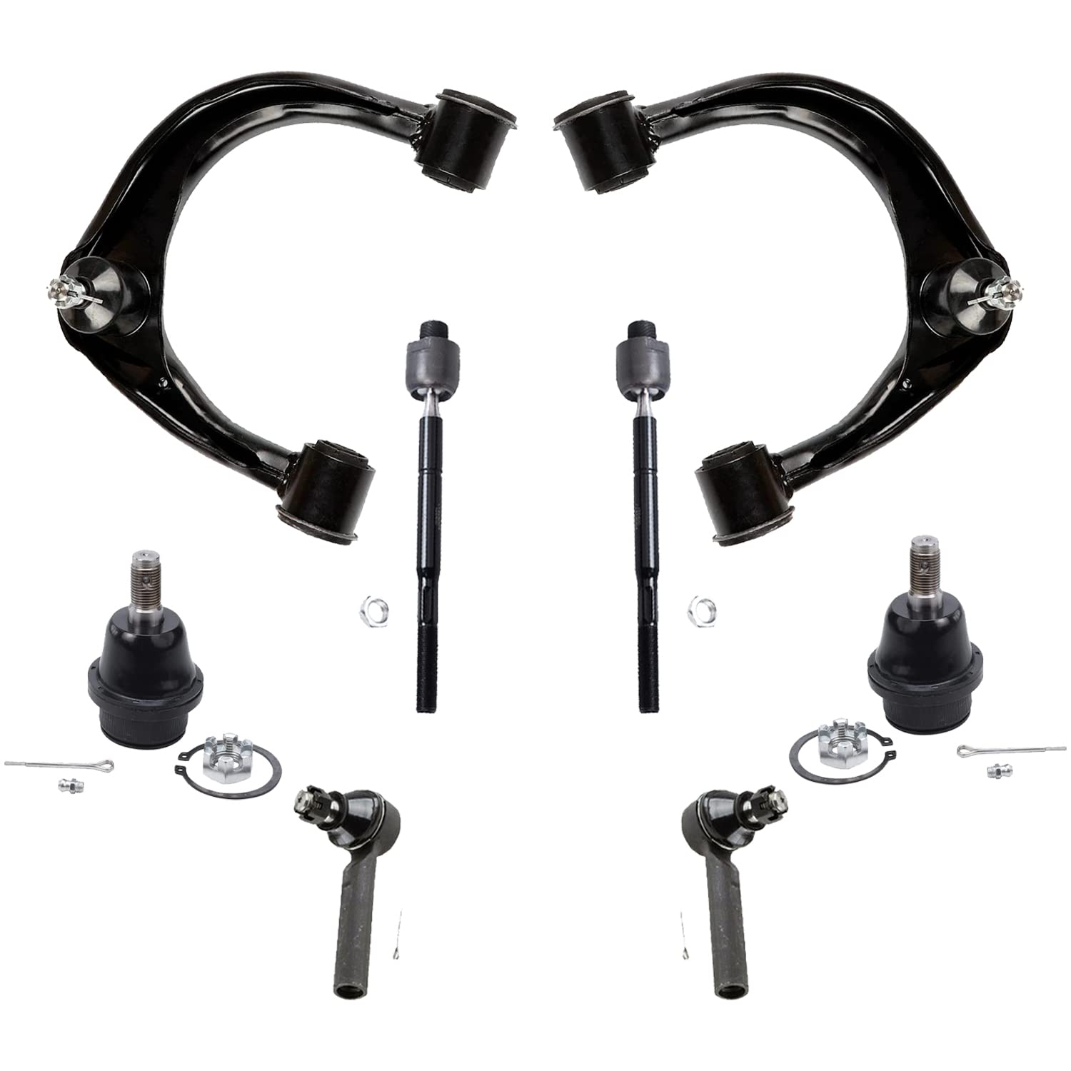 Detroit Axle - 8pc Front End Suspension Kit for 2003-2009 Toyota 4Runner FJ Cruiser Lexus GX470 2 Upper Control Arms w/Ball Join