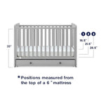 babyGap by Delta Children Graham 4-in-1 Convertible Crib with Storage Drawer TrueSleep Crib and Toddler Mattress (Bundle), Grey/Dark Grey