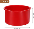 Uxcell 3pcs Round Cake Pans, 4 Inch Silicone Molds for Baking, Nonstick & Quick Release Circle Pans for Layer, Smash and Cheese Cake, Red