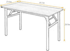 SogesGame Computer Desk,55 Inch Modern Simple Style Folding Tables,Home Office Writing Desk, Space Saving Foldable Table, No Install Needed, Retro Black